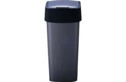 Curver 50 Litre Flip Top Kitchen Bin - Silver.